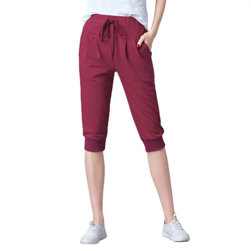 TrendLux Women's Harem Jogger Capri Pants – High Waist Loose Sweatpants