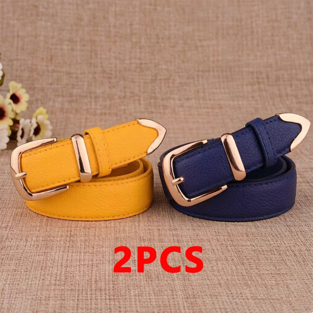 Women's Vintage Pin Buckle PU Leather Trouser Belt. TrenLux Wear