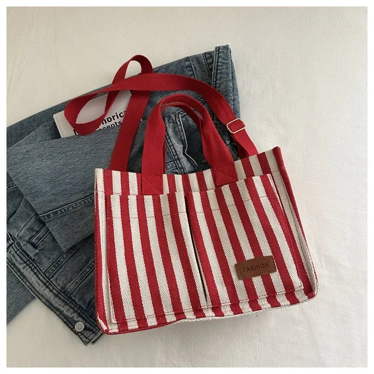 TrenLux Wear Women's Large Capacity Striped Shoulder Bag TrenLux Wear