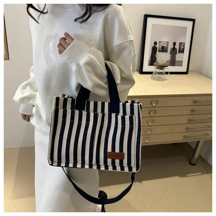 TrenLux Wear Women's Large Capacity Striped Shoulder Bag TrenLux Wear