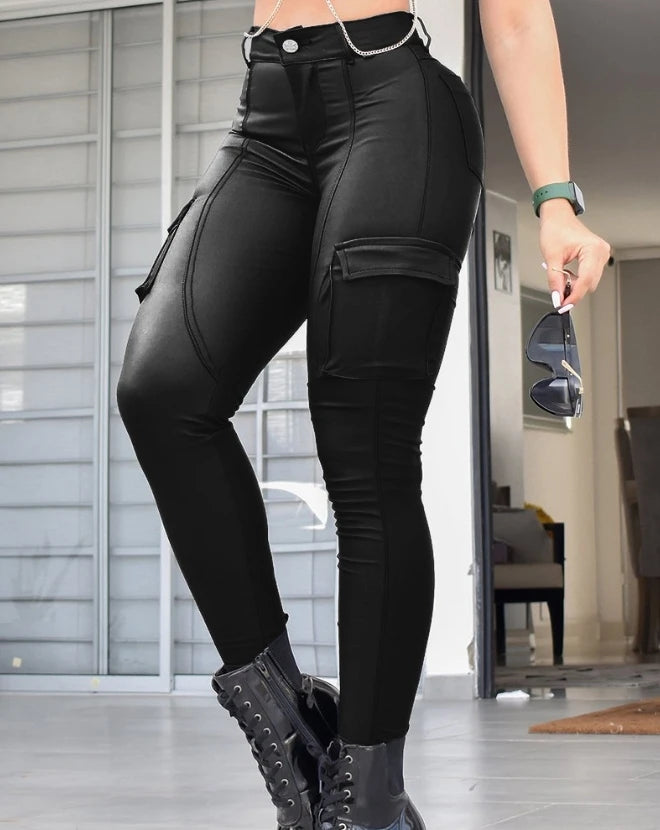 TrendLux Women's High Waist Skinny Pencil Pants – Slim Fit Ankle Trousers