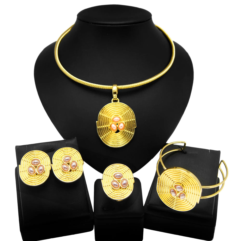 Women's Gold Plated Jewellery Set. TrenLux Wear