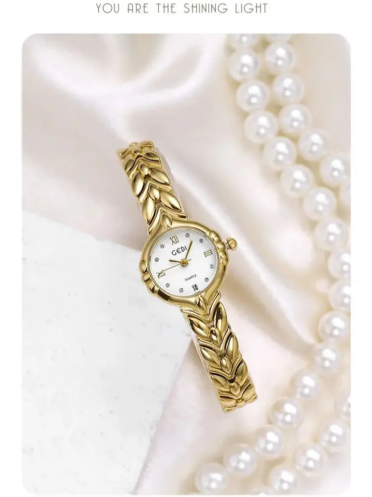 TrendLux Women's Elegant Oval Stylish Alloy Bracelet Adjustable Clasp Quartz Watch