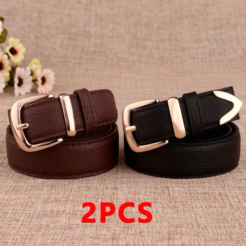 Women's Vintage Pin Buckle PU Leather Trouser Belt. TrenLux Wear