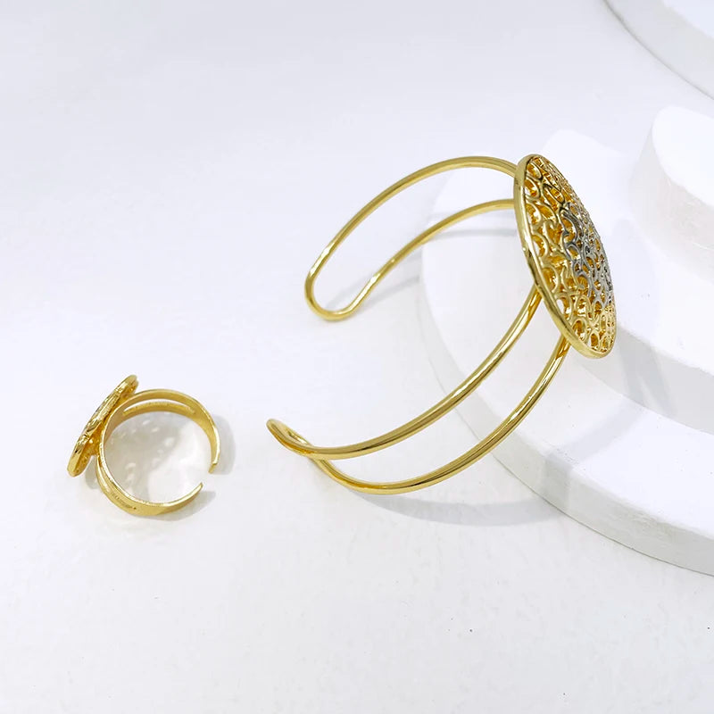 Women's Two-Tone Luxury Jewellery Set. TrenLux Wear