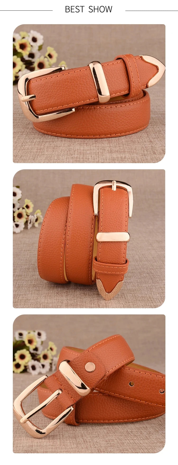 Women's Vintage Pin Buckle PU Leather Trouser Belt. TrenLux Wear
