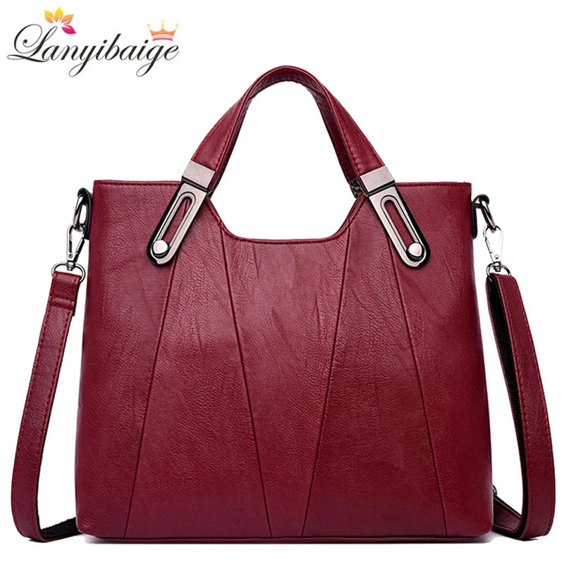 TrenLux Wear Women's Luxury Pure Leather Multi-Pocket  Handbag TrenLux Wear