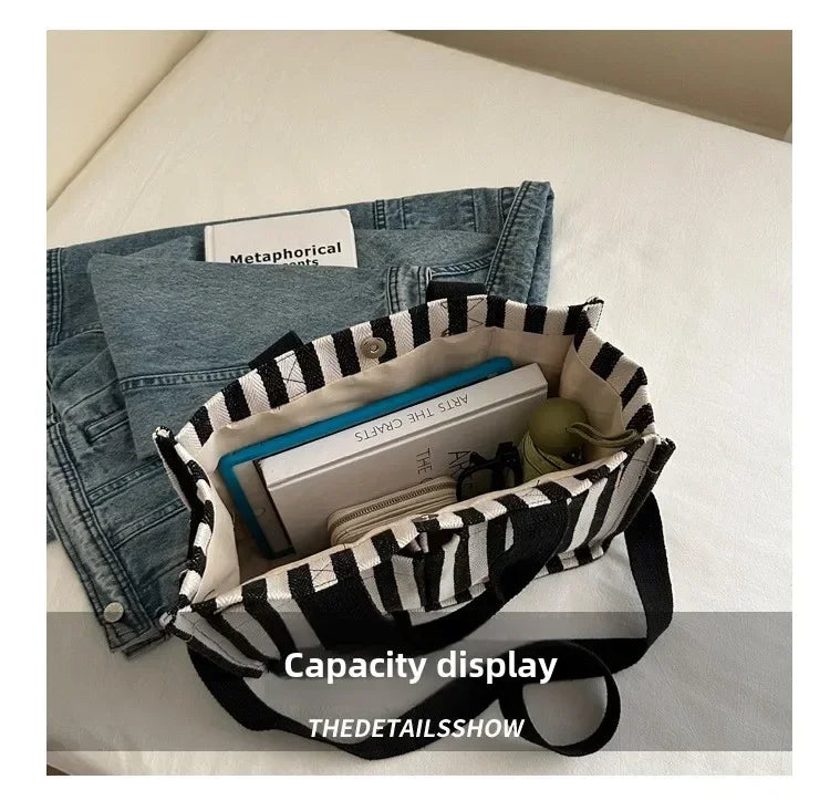 TrenLux Wear Women's Large Capacity Striped Shoulder Bag TrenLux Wear