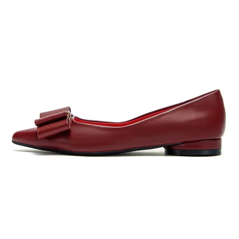 TrenLux Wear Women's Pointed-Toe Bow Flat Shoes — Luxury PU Leather Flats, Sizes 36–42 TrenLux Wear