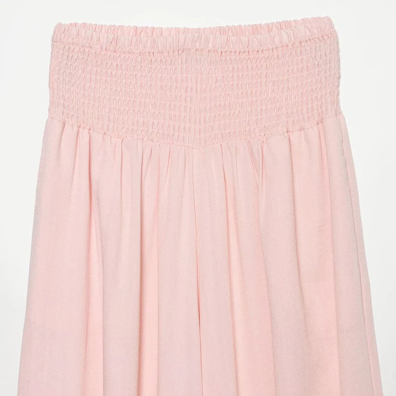 TrendLux Women's Pink High Waist Wide Leg Balloon Pants – Casual Summer Trousers