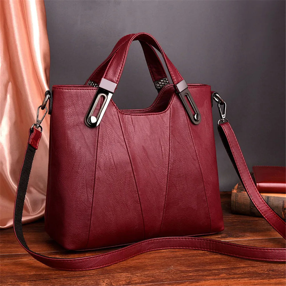 TrenLux Wear Women's Luxury Pure Leather Multi-Pocket  Handbag TrenLux Wear