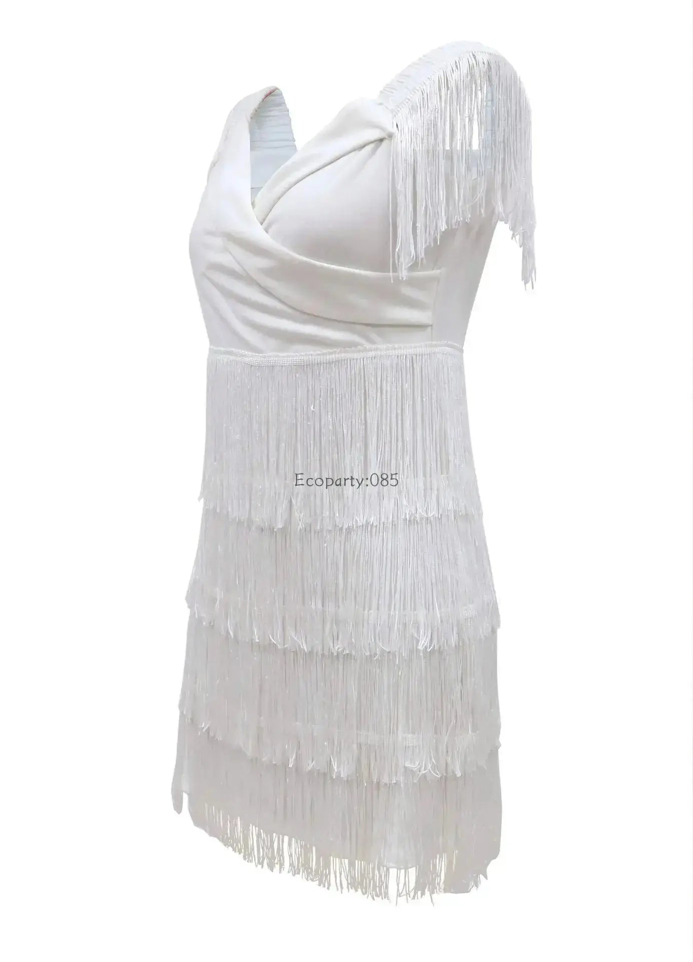 TrenLux Wear Women's Elastane One-Shoulder Fringed Slim-Fit Club Mini Dress The Glow Sanctuary