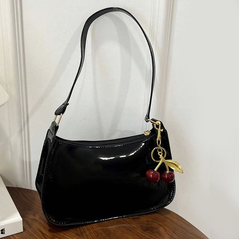 TrenLux Wear Women's Pure Leather Solid Colour Cherry Pendant  Bag TrenLux Wear