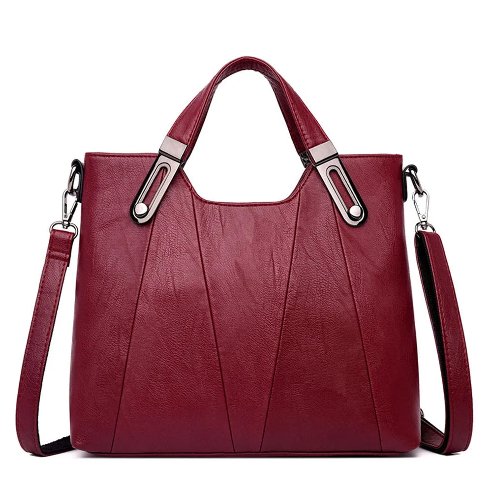TrenLux Wear Women's Luxury Pure Leather Multi-Pocket  Handbag TrenLux Wear
