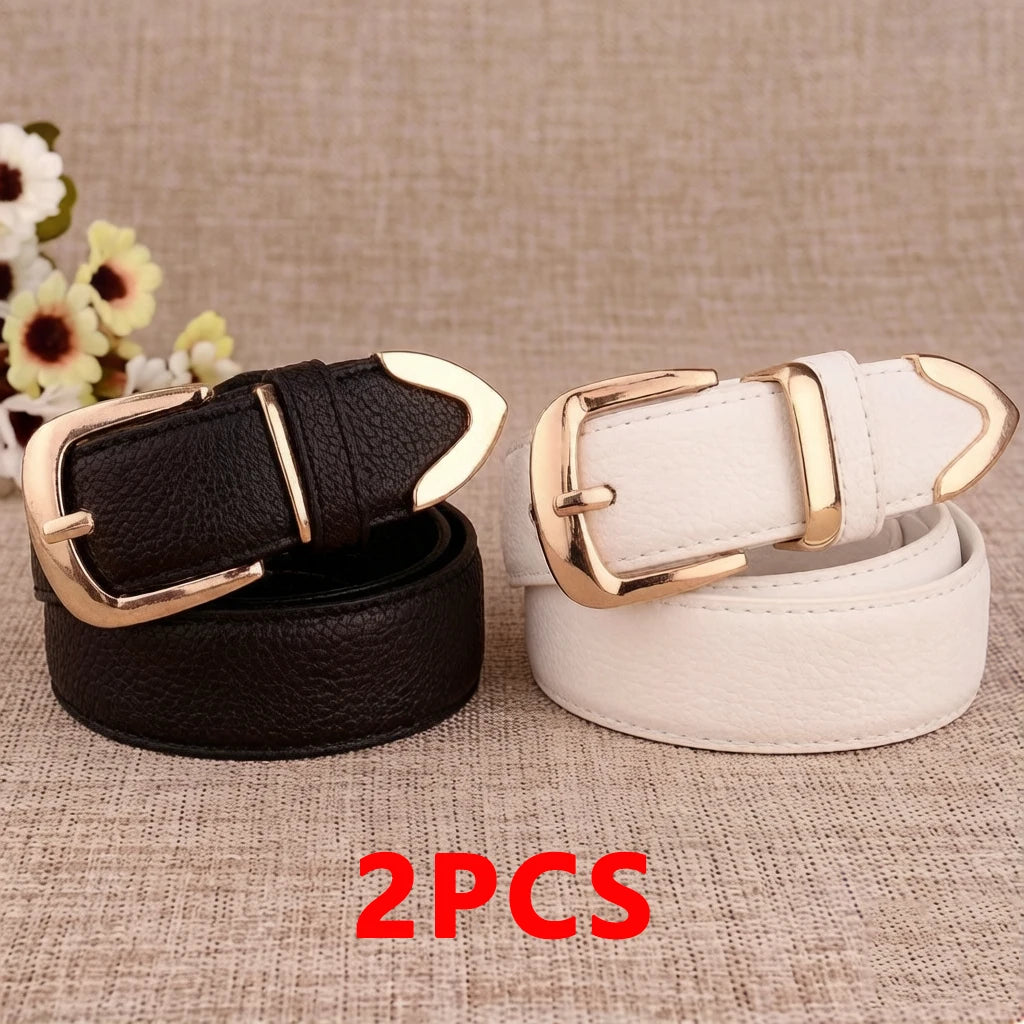 Women's Vintage Pin Buckle PU Leather Trouser Belt. TrenLux Wear