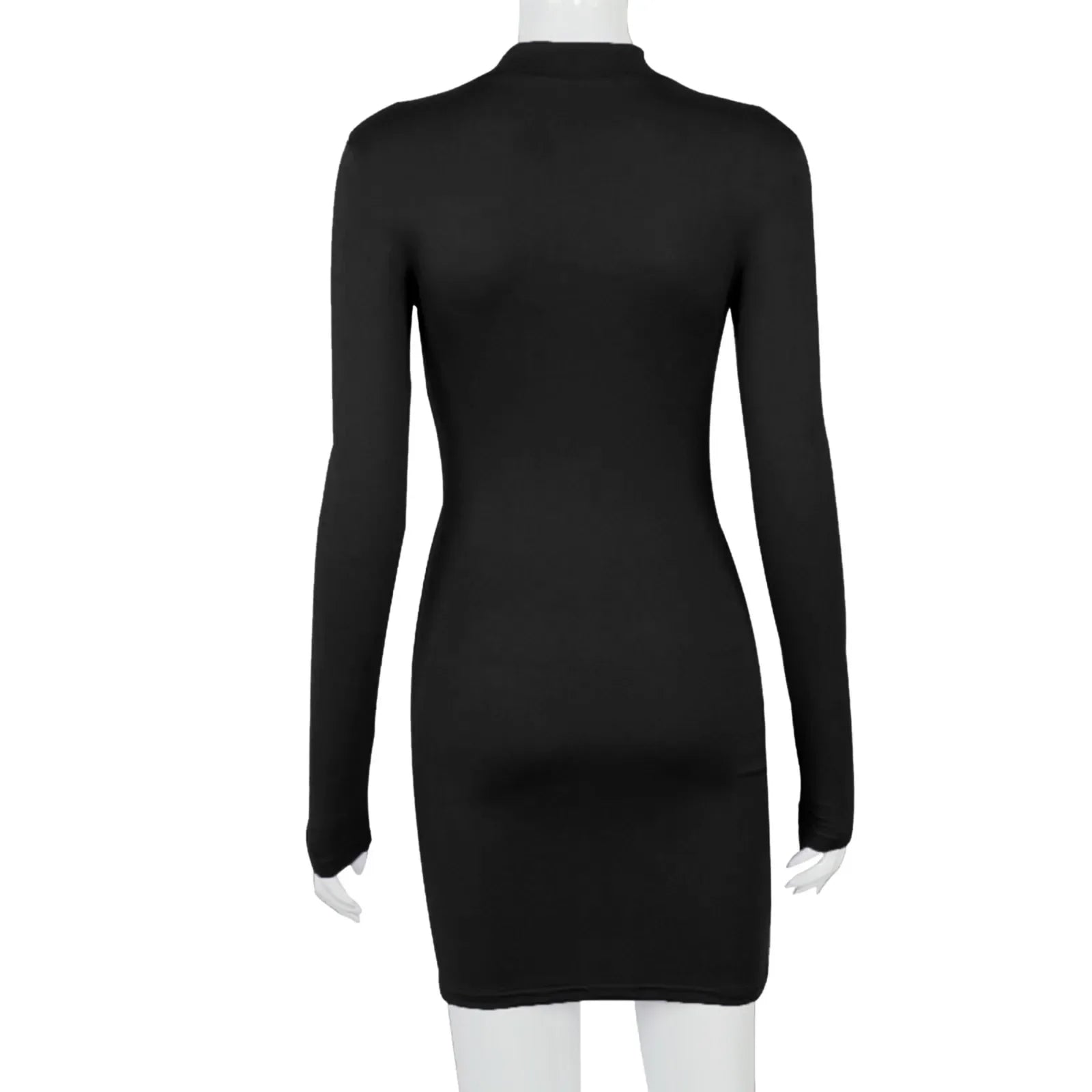 TrendLux Women's Polyester-Spandex Drawstring O-Neck Bodycon Dress