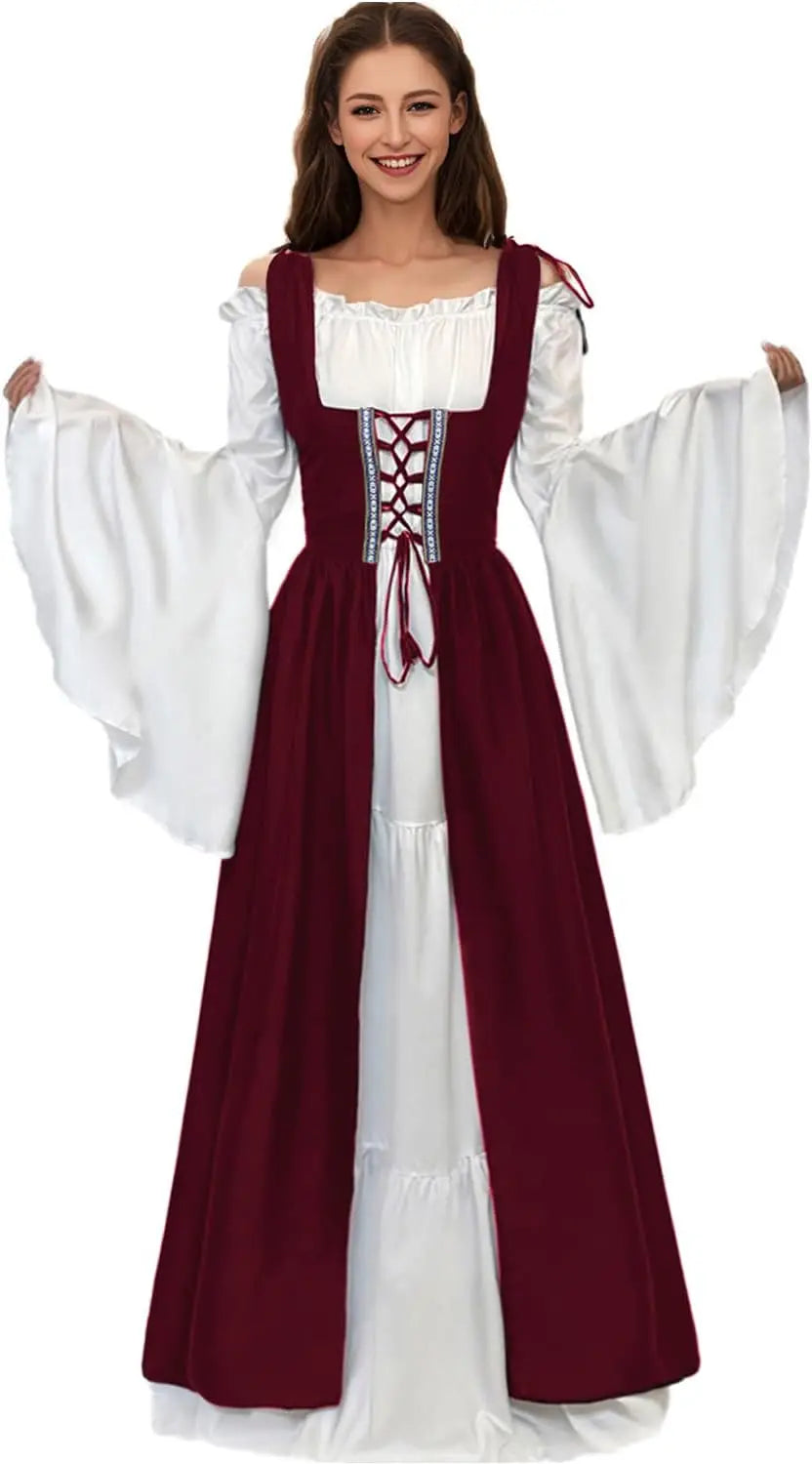 TrenLux Wear Women's Polyester Medieval Renaissance Faire Costume Dress The Glow Sanctuary