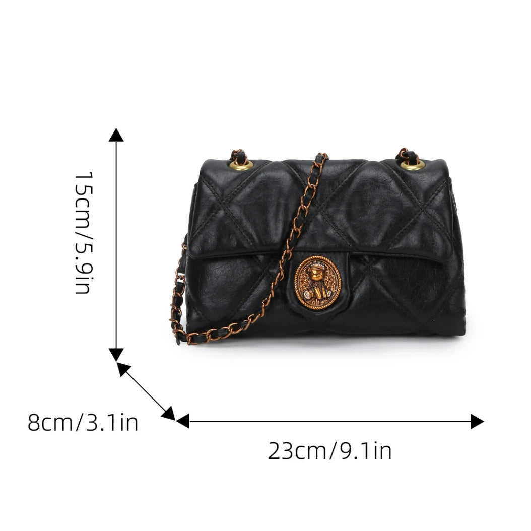 TrenLux Wear Women's Luxury Lingge Pattern Pure Leather Designer  Handbag TrenLux Wear