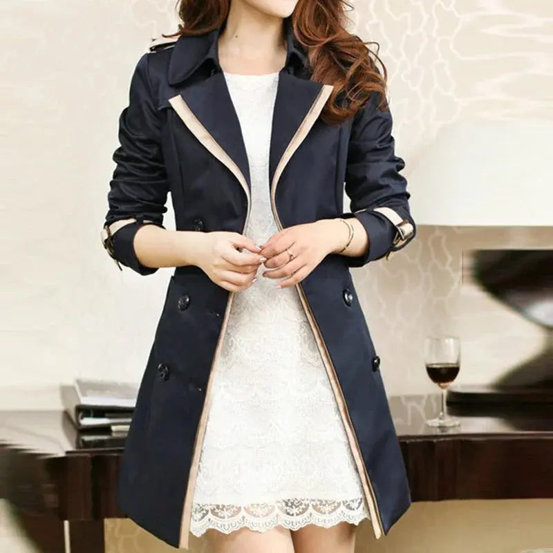 TrenLux Wear Women's Double-Breasted Long Trench Coat — Casual Windbreaker, Sizes S–3XL TrenLux Wear